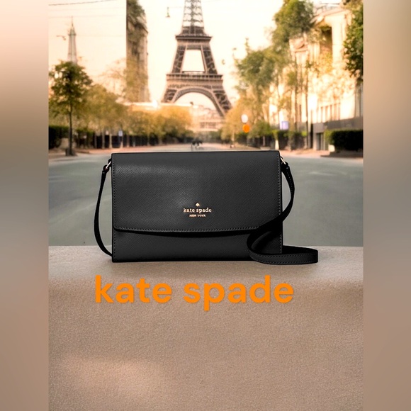 kate spade CROSSBODY small flap dana style in black SAFFIONO. - Picture 2 of 10